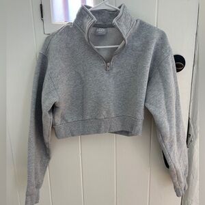 TNA cozy cropped half zip